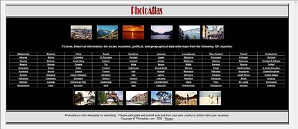 Pictures, historical information, the social, economic, political, and geographical data with maps from 100 countries
